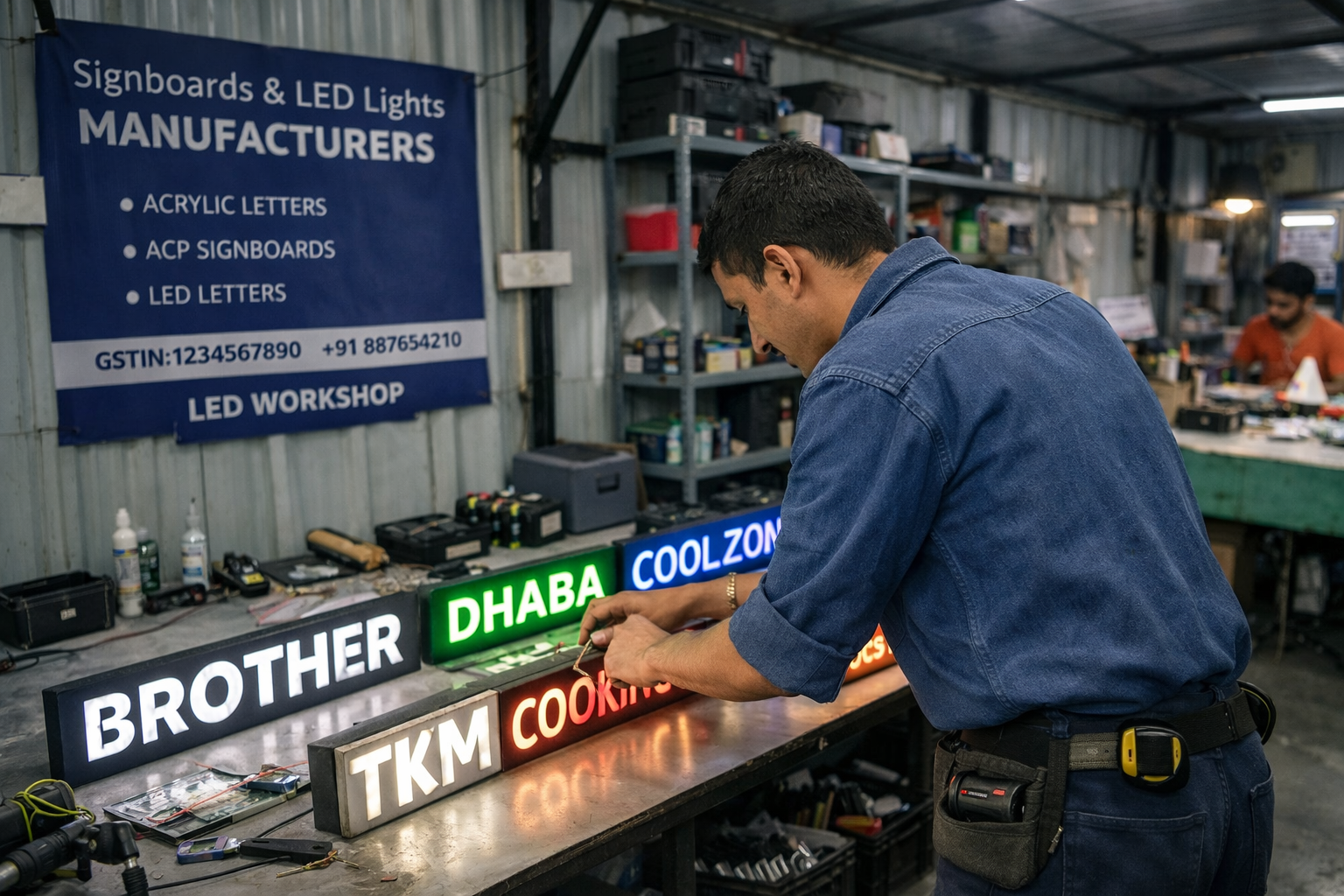 Workshop letter assembly and finishing work